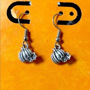 Silver pumpkin earrings
